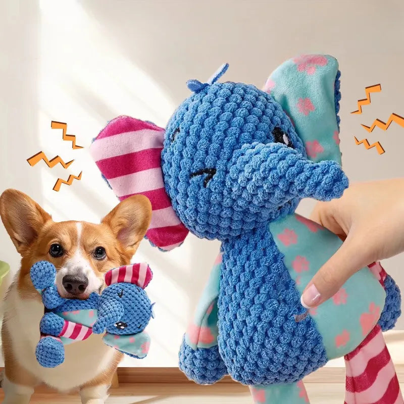 Pet Plush Toy Dog Interactive Teeth Cleaning Toys Cute Animal Style Bite Resistant Squeaky Puppy Sound Chew Toy Pet Supplies