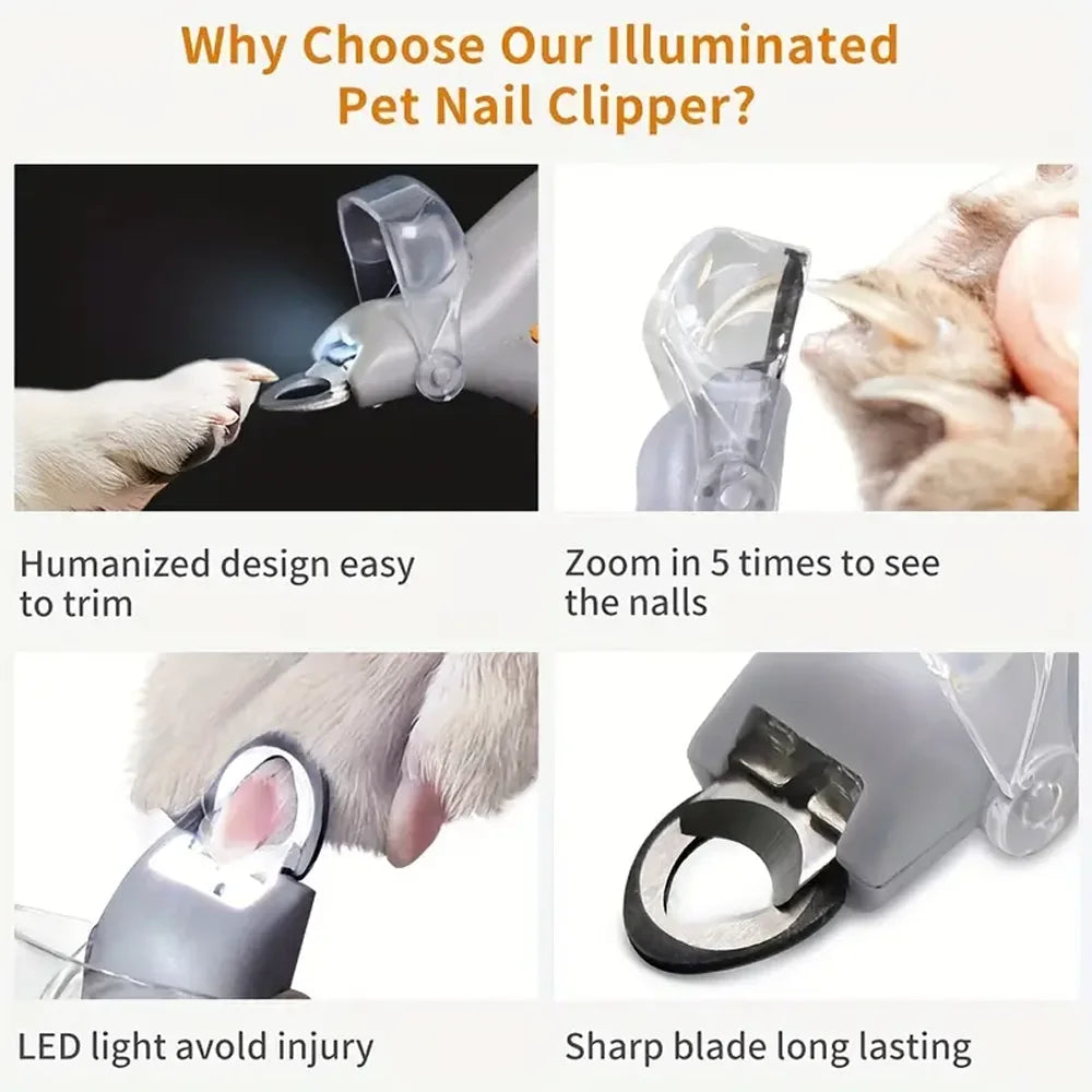 LED Light Dual-Sided Pet Nail Clippers