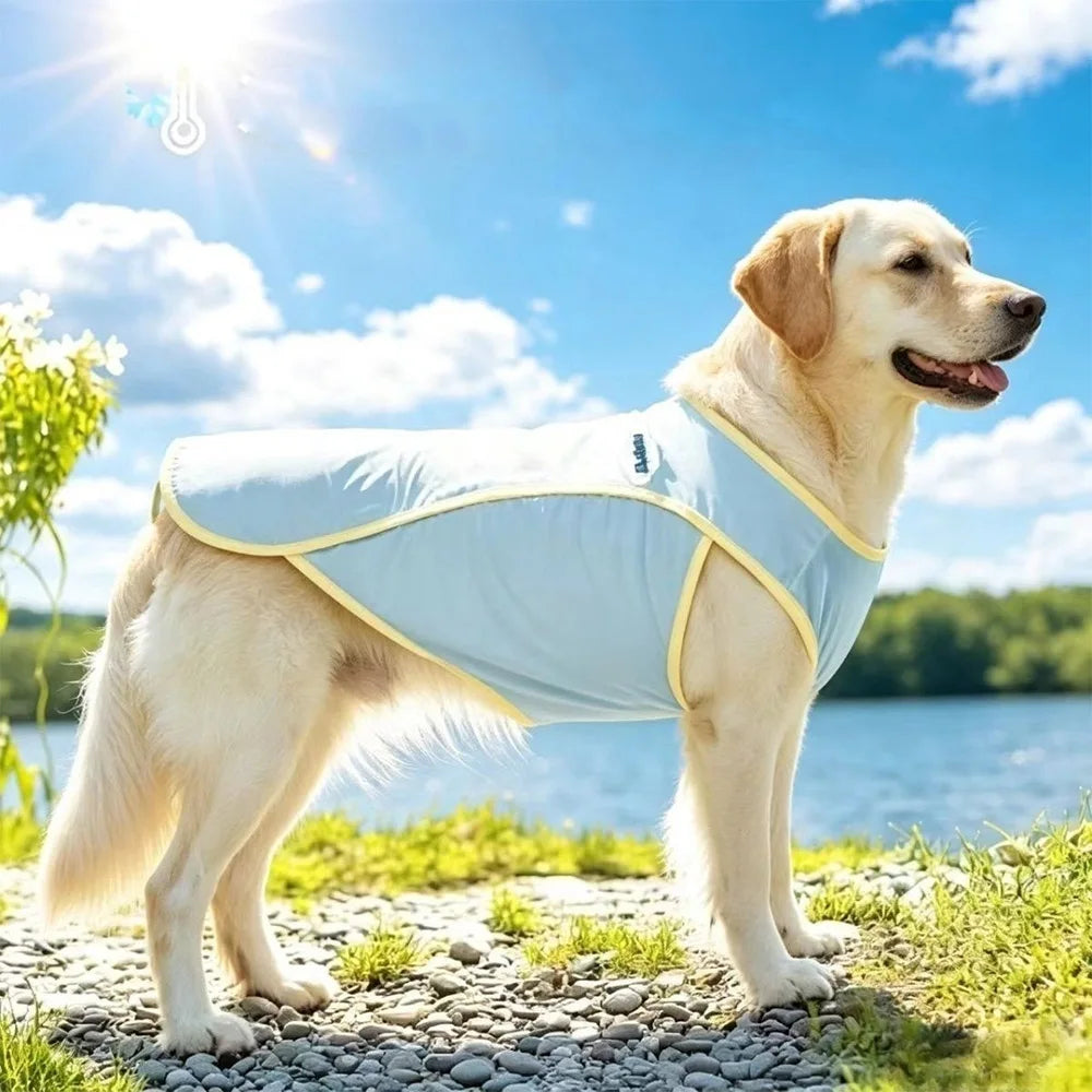 Big Dog Cooling Vest Pet Clothes Ice Silk Cool Sun Protection Large Size Dog  Mesh Clothes for Summer Outdoor Pet Quick Drying