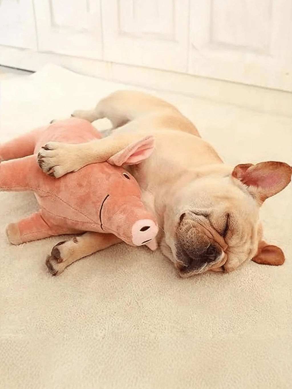 A Cute Pink Pig-Designed Pet Teething Plush Toy, Durable for Dogs to Chew, Stress-Relieving Sleep Toy, Pet Plush Toy for Dog Str