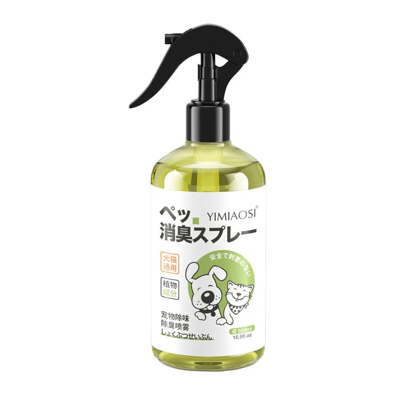 Pet deodorization spray 500ml is suitable for household dogs and cats, urine and feces, fresh and lasting deodorization of air