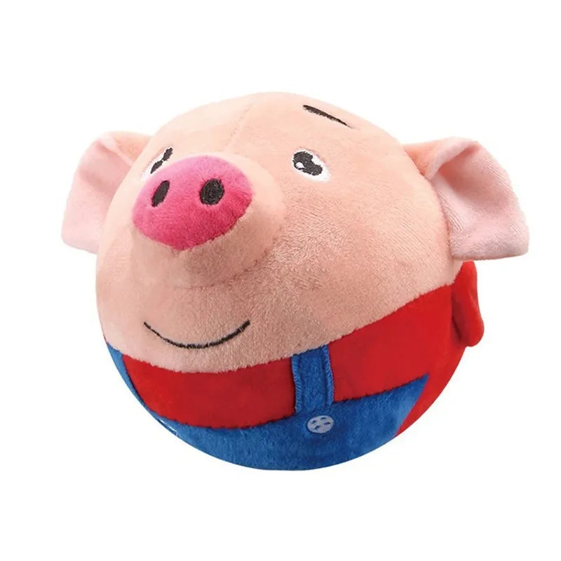Pet Electronic Toy Cat Ball Pet Bouncing Jump Ball Music Vibration Bite Puppy Ball Interactive Dog Chewing Moving PlushDoll Toy