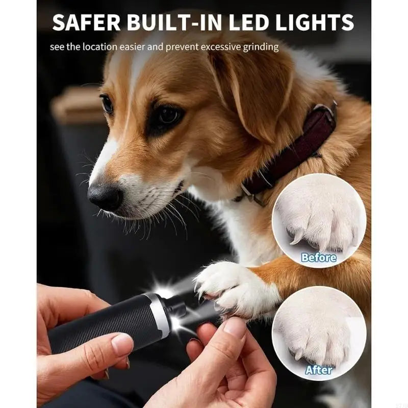 Pet Grooming File Tool with 3 Level Selection, USB Cable Device, and Textured ABS Grip for Routine Indoor Shaping Use by Owners