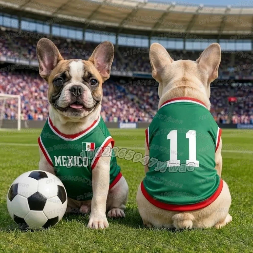 2026 new Summer Dog Clothes MEXICO no.10  print Basketball Clothes Puppy T-Shirt Summer Pet Cat Shirts For soccer fans Dogs vest
