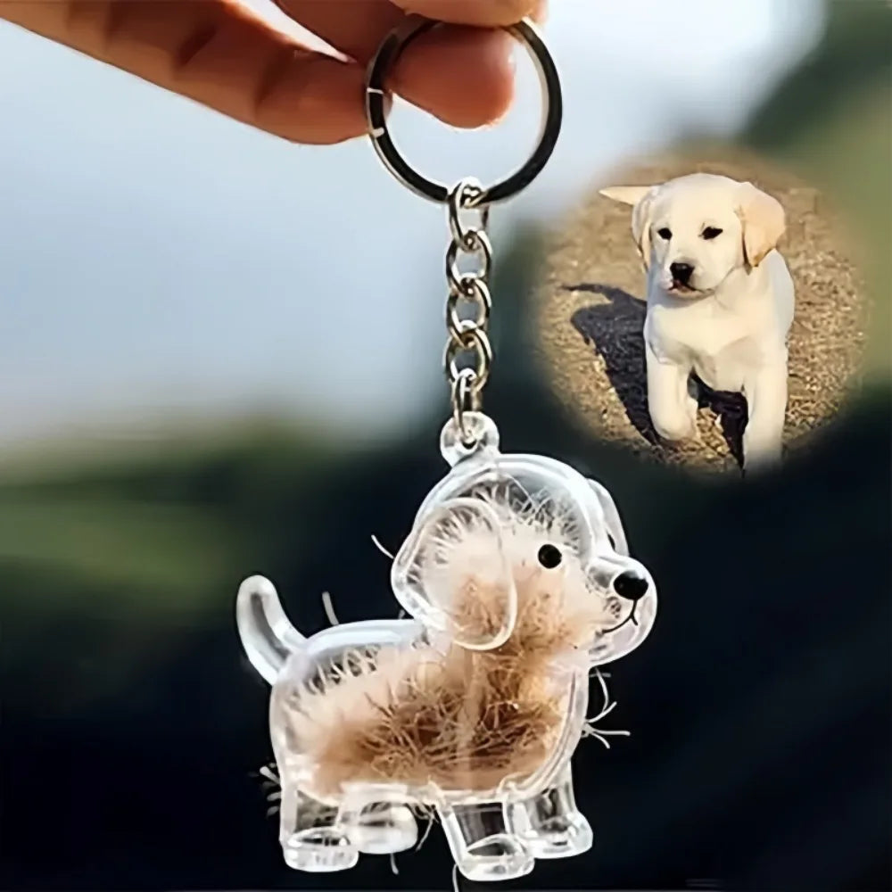 Pet Fur Storage Container Transparent Capsule Pendant with Keychain Suitable for Pet Enthusiasts To DIY Commemorative Keychain