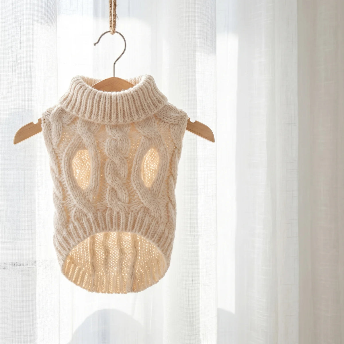 Solid Color Twist Knit Dog Sweater Warm Comfortable Pet Apparel For Cold Weather