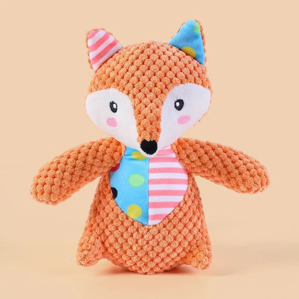 Pet Plush Toy Dog Interactive Teeth Cleaning Toys Cute Animal Style Bite Resistant Squeaky Puppy Sound Chew Toy Pet Supplies