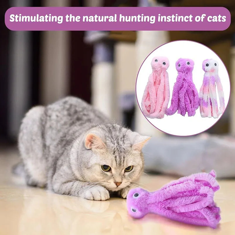 Pet Plush Octopus Toy Cute Chewing Bite Resistant Pet Interactive Entertainment Toy Dog Daily Teeth Cleaning Chew Toy Pet Suppli