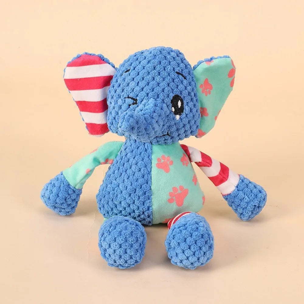 Pet Plush Toy Dog Interactive Teeth Cleaning Toys Cute Animal Style Bite Resistant Squeaky Puppy Sound Chew Toy Pet Supplies