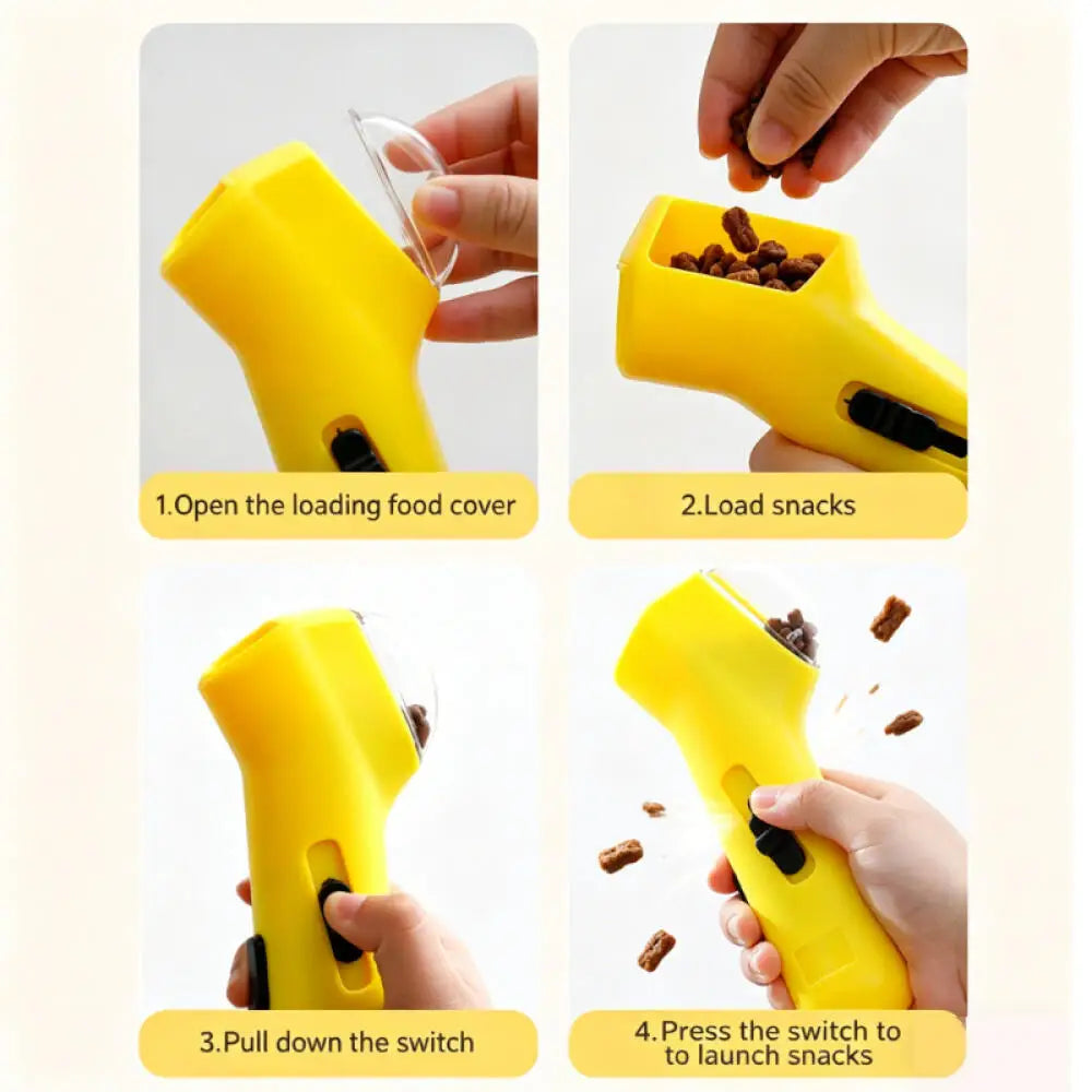 Pet Treat Launcher Feeder, Interactive Food Shooter Toy for Dogs Cats Outdoor Training Play Pet Supplies