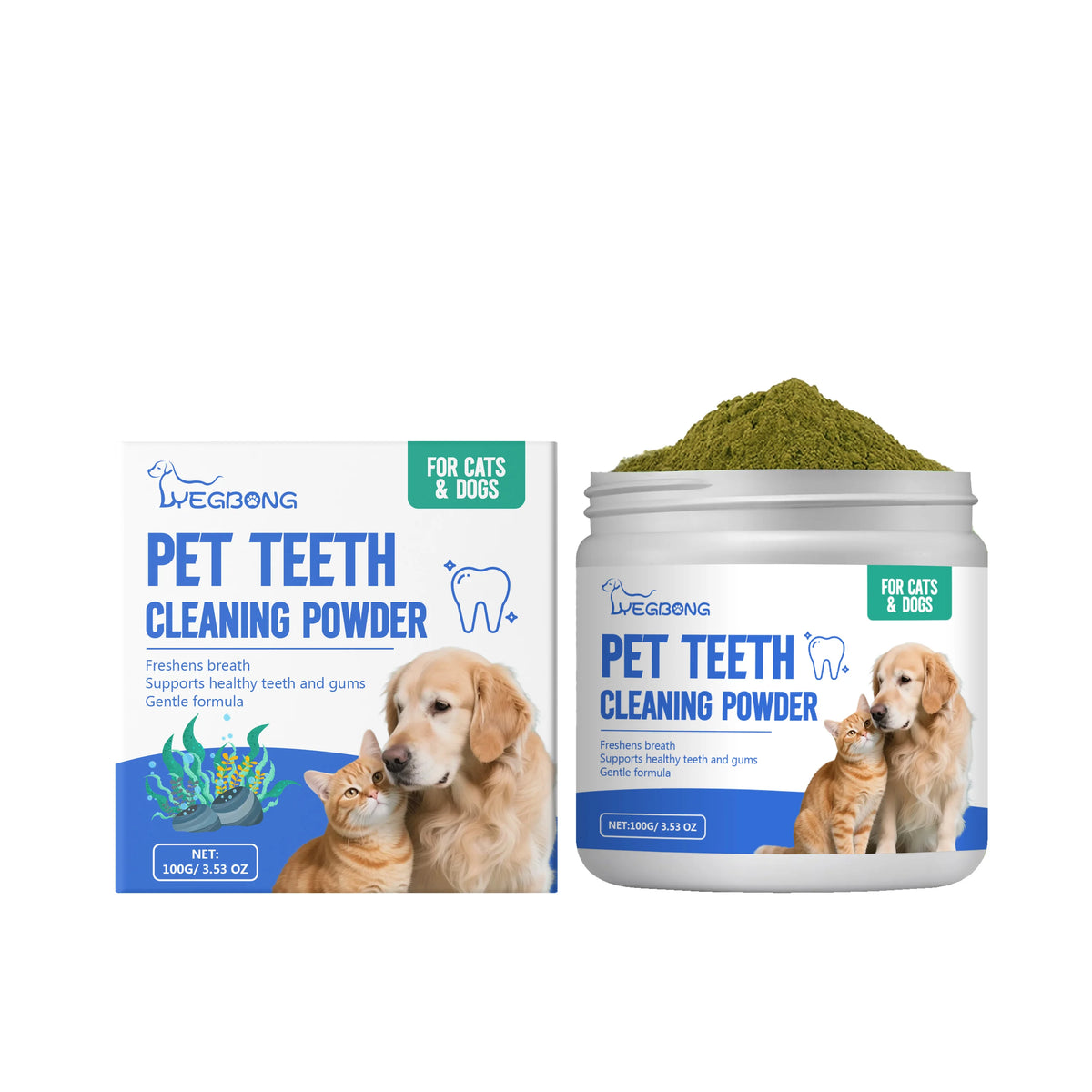 Pet Teeth Cleaning Powder Efficient Removing Dental Plaque Deeply Dissolve Dirt Inside Teeth Eliminate Oral Odor Pet Oral Powder