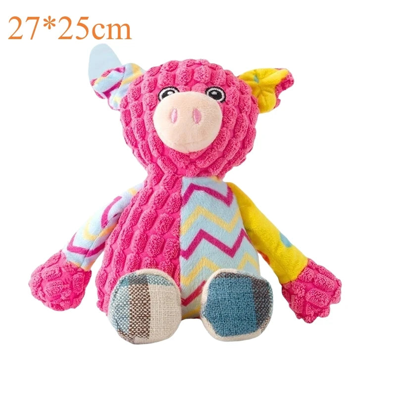 Pet Plush Toy Cat Dog Puzzle Toy Cute Animals Bite Resistant Interactive Squeaky Pet Dog Teeth Cleaning Chew Toy Pet Supplies