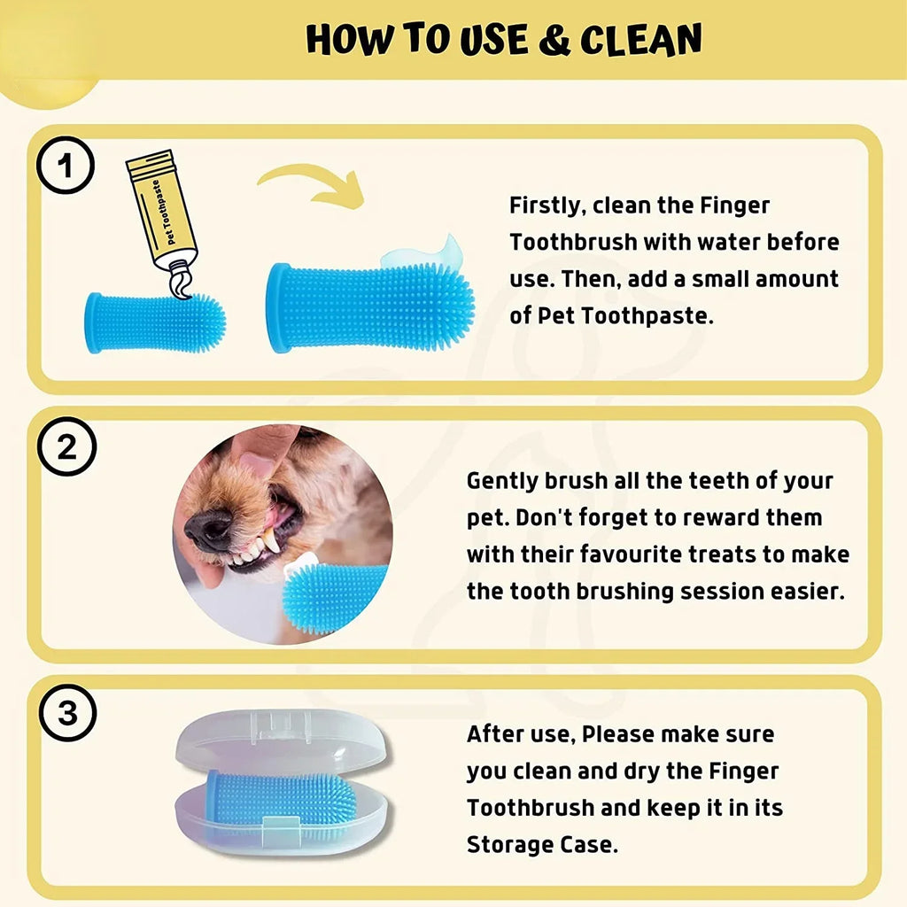 3/1pcs Pet Finger Toothbrush Pet Products Cat Toothbrush for Dog Products Teeth Cleaning for Small Dogs Cats Clean Teeth Puppy