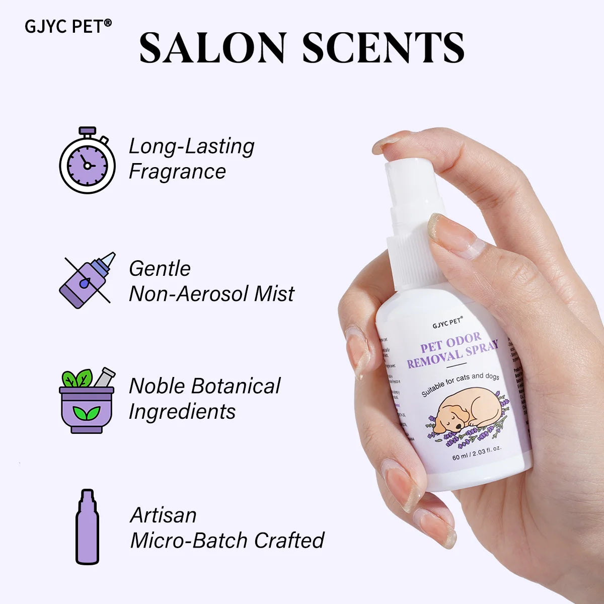 Pet Odor Eliminator Spray Verbena & Lavender Scent Alcohol-Free Non-Irritating Gentle Deodorizing Long Lasting Pet Essential
