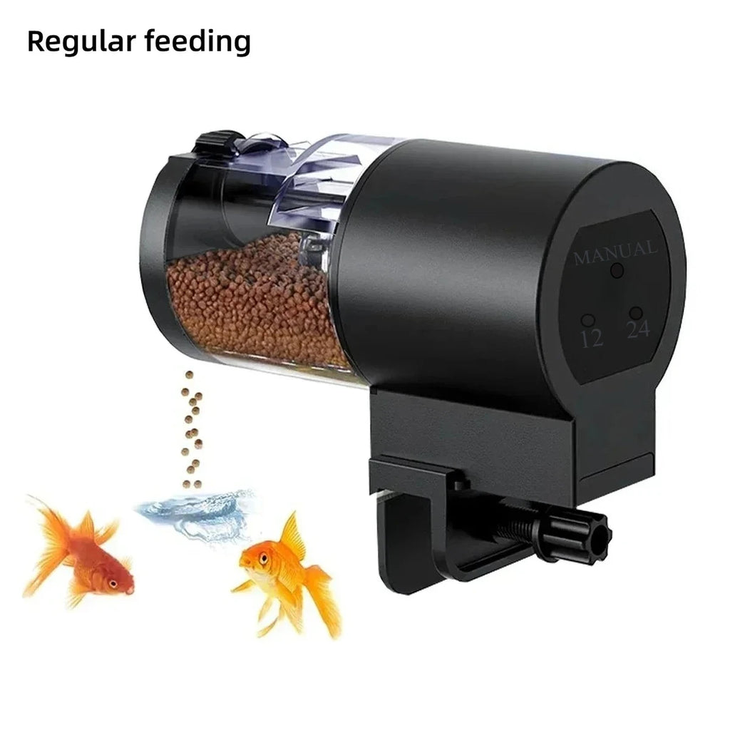 Automatic Fish Feeder 100ML Capacity Battery Operated Programmable Timer for Aquarium Fish Tank Easy to Set Up Vacation Use