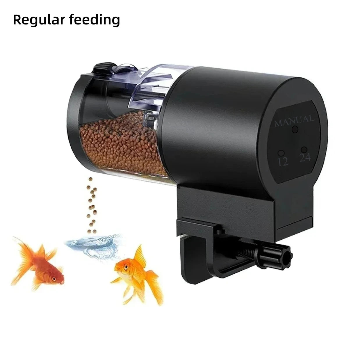 Automatic Fish Feeder 100ML Capacity Battery Operated Programmable Timer for Aquarium Fish Tank Easy to Set Up Vacation Use