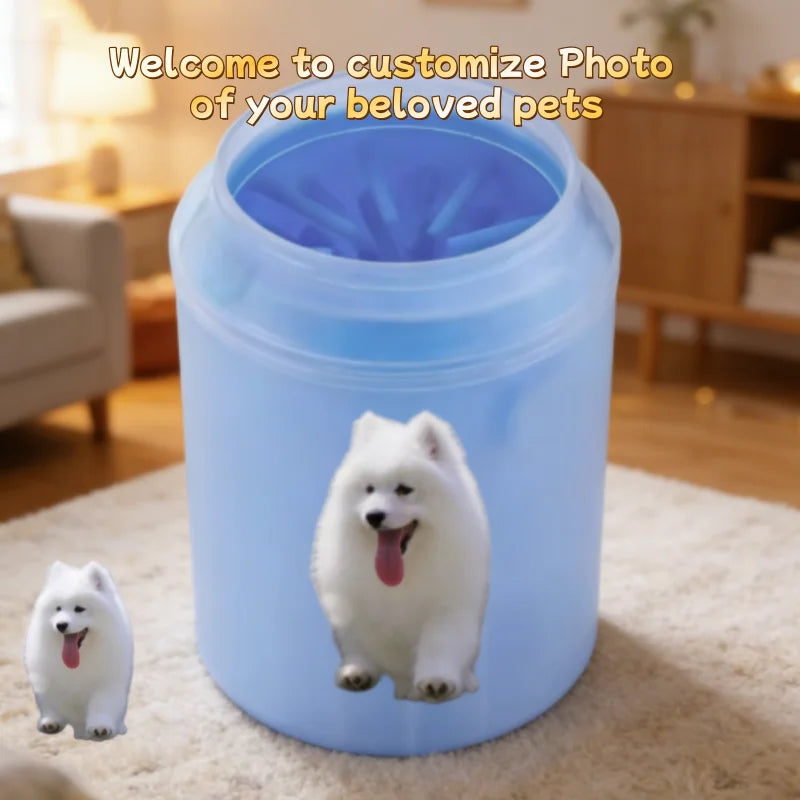 Custom Pet Paw Cleaner Soft Silicone Foot Cleaning Brush Portable Pet Dogs Towel Foot Washer Cleaning Bucket Clean Brush