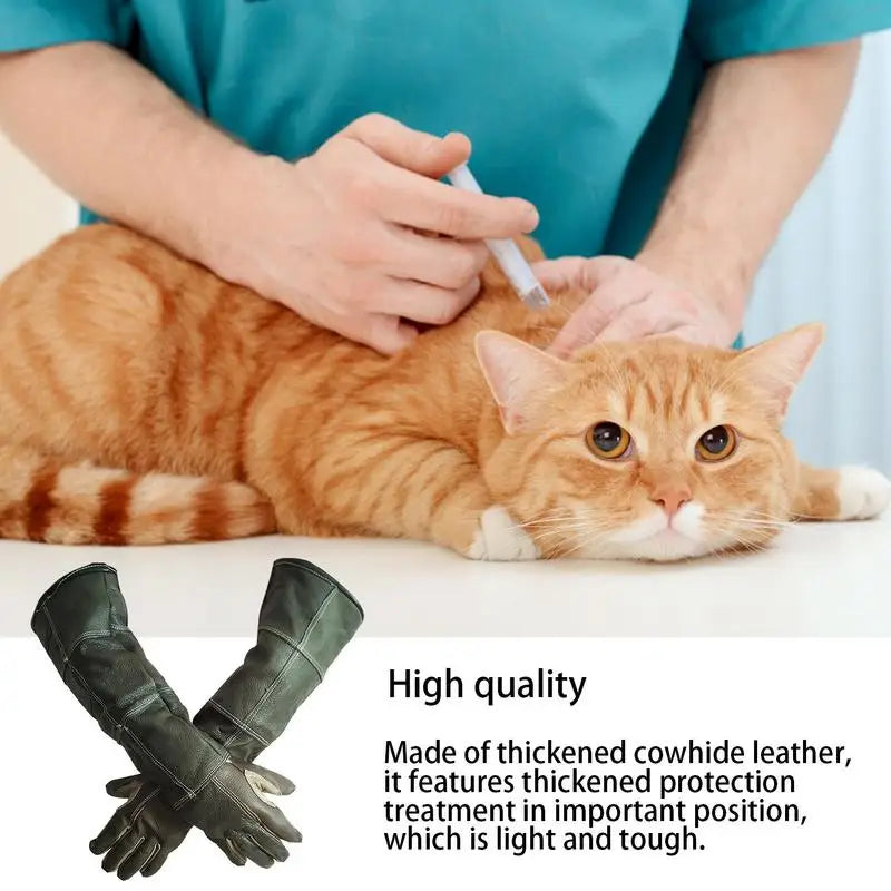 New Pet Gloves Leather Antigrasping Anti Bite Protective Gloves For Cat Dog Gardening Work Gloves Pets Training Feeding Gloves
