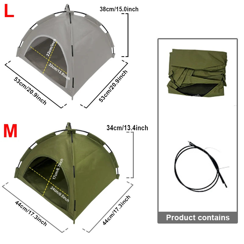 Pet Tent for Puppies and Kittens, Indoor Outdoor Camping, Picnic, Grass Outing, Cozy Cabin, Lightweight Portable