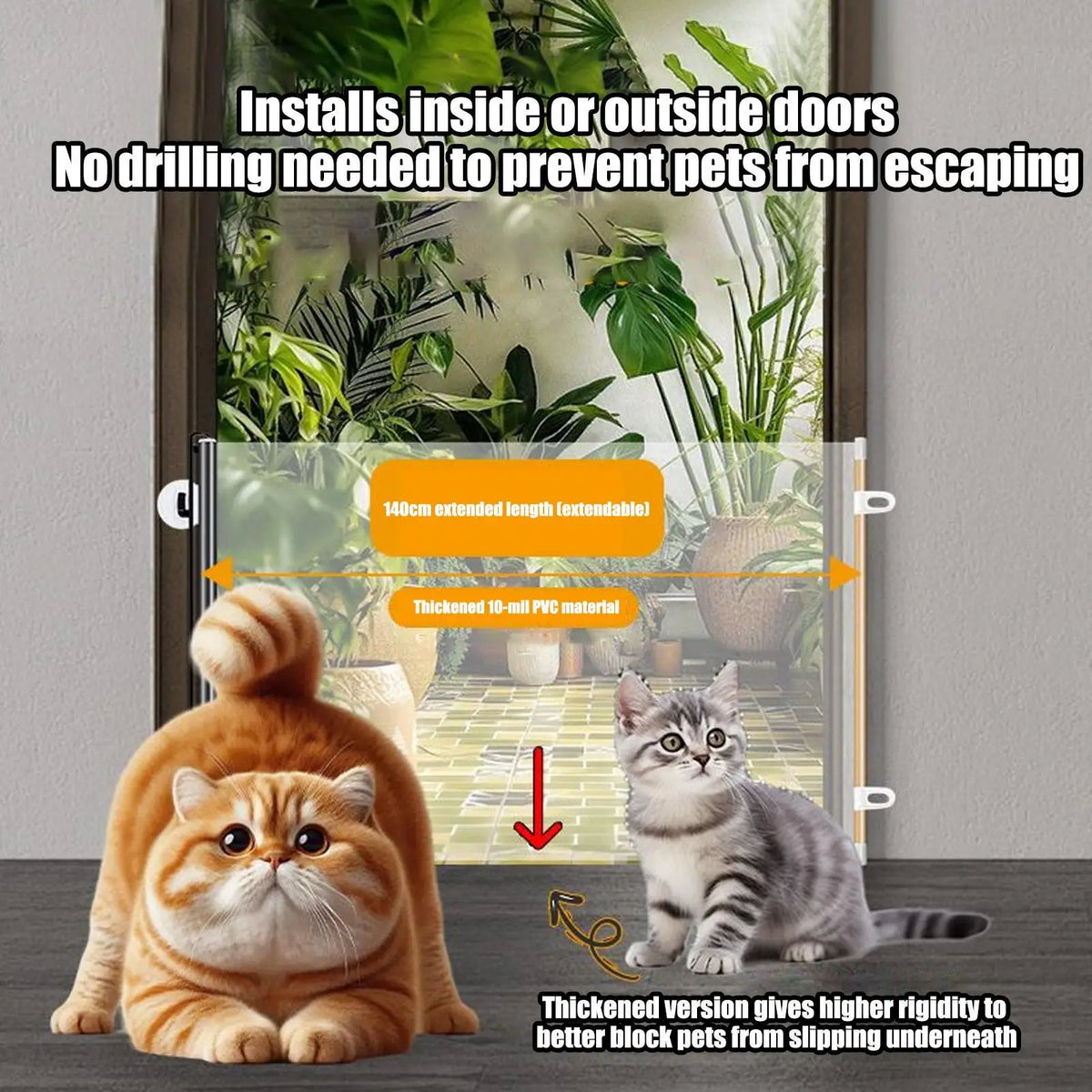Pet Gate Retractable Portable Retractable Gate Indoor Screen Blocker Barrier Folding Expandable Divider For Puppy Toddler