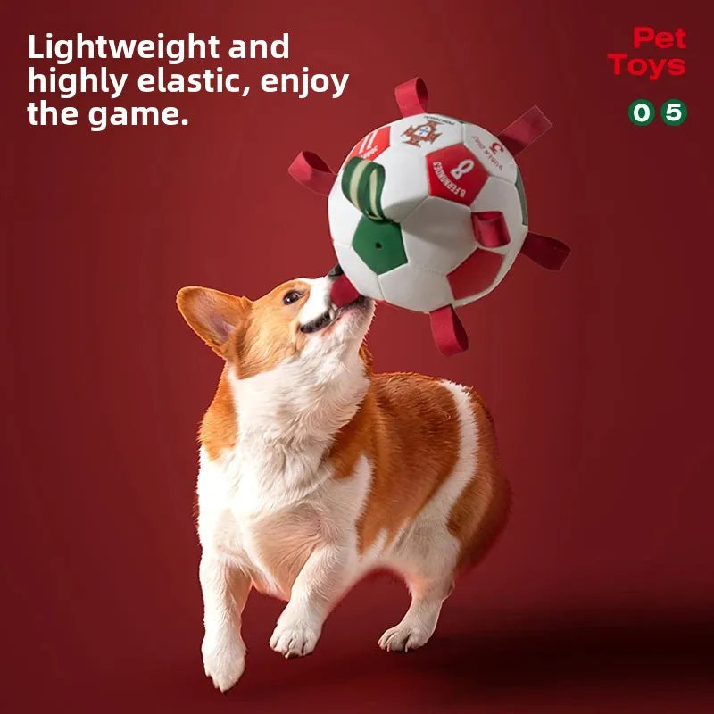 Portugal National Football Team FPF Interactive Pet Soccer Toy with Grab Dog Bite Chew Ball Pet Accessories for Outdoor Training