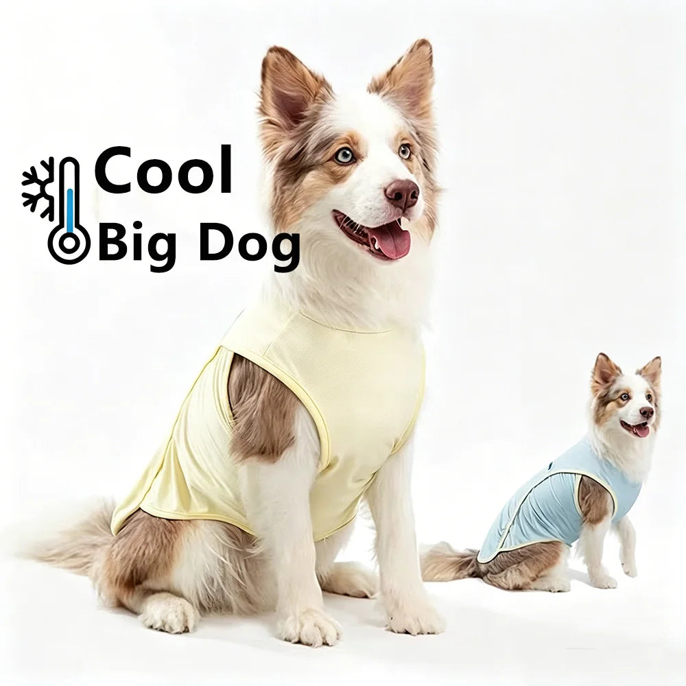Big Dog Cooling Vest Pet Clothes Ice Silk Cool Sun Protection Large Size Dog  Mesh Clothes for Summer Outdoor Pet Quick Drying