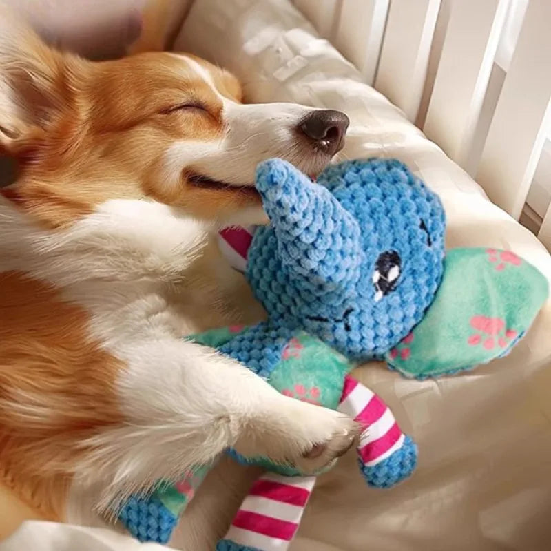 Pet Plush Toy Dog Interactive Teeth Cleaning Toys Cute Animal Style Bite Resistant Squeaky Puppy Sound Chew Toy Pet Supplies