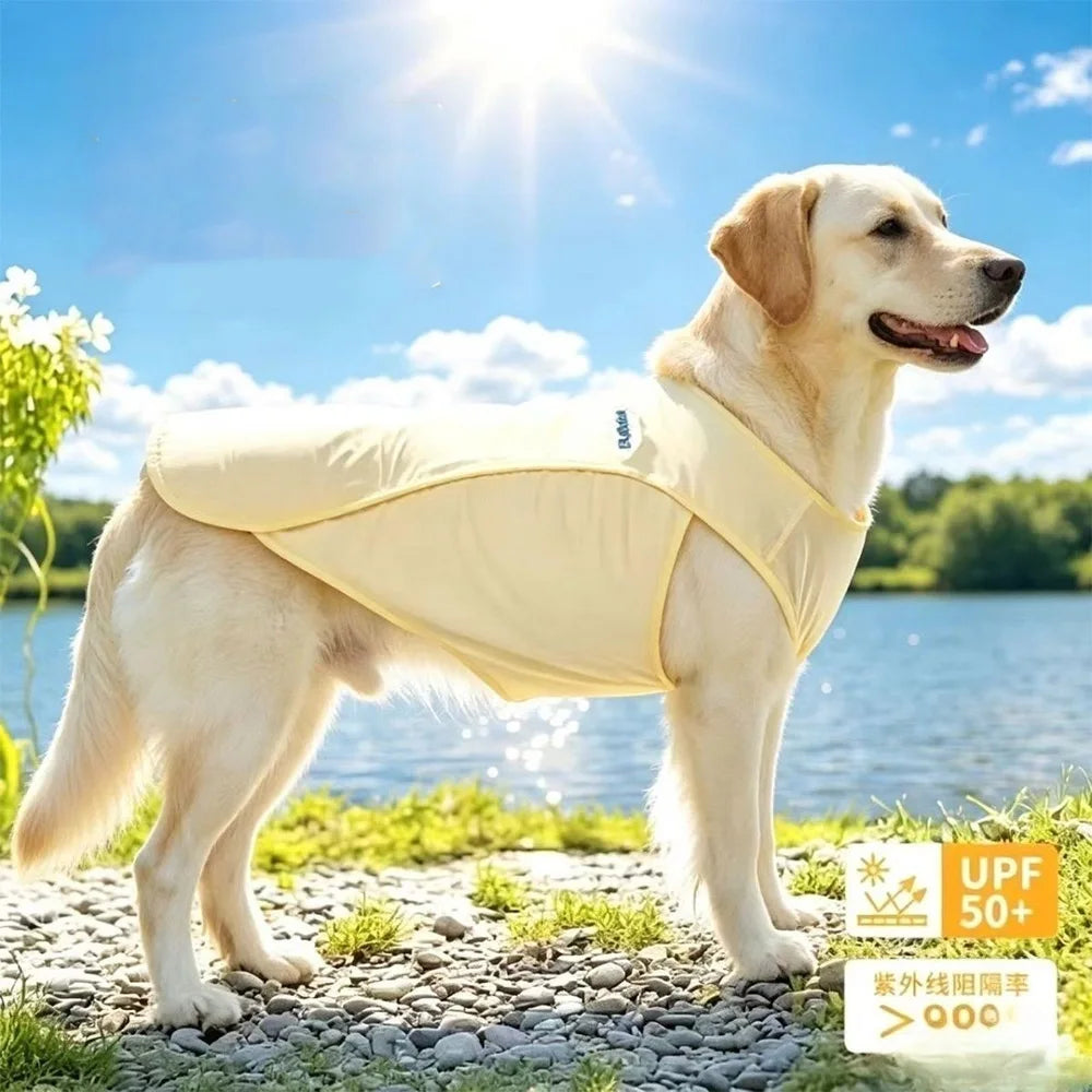 Big Dog Cooling Vest Pet Clothes Ice Silk Cool Sun Protection Large Size Dog  Mesh Clothes for Summer Outdoor Pet Quick Drying