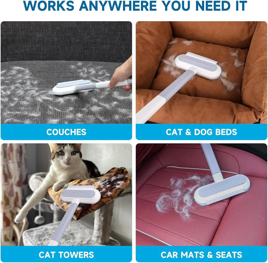 Pet Hair Remover, a Four in One Reusable Tool for Dog and Cat Hair Removal - Suitable for Sofas, Carpets, and Car Seats