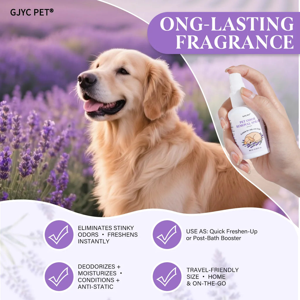 Pet Odor Eliminator Spray Verbena & Lavender Scent Alcohol-Free Non-Irritating Gentle Deodorizing Long Lasting Pet Essential